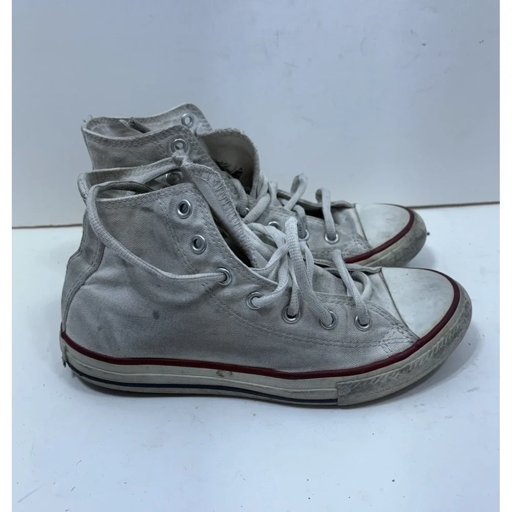 Converse All Star High Top Shoe Women's 3 White Canvas